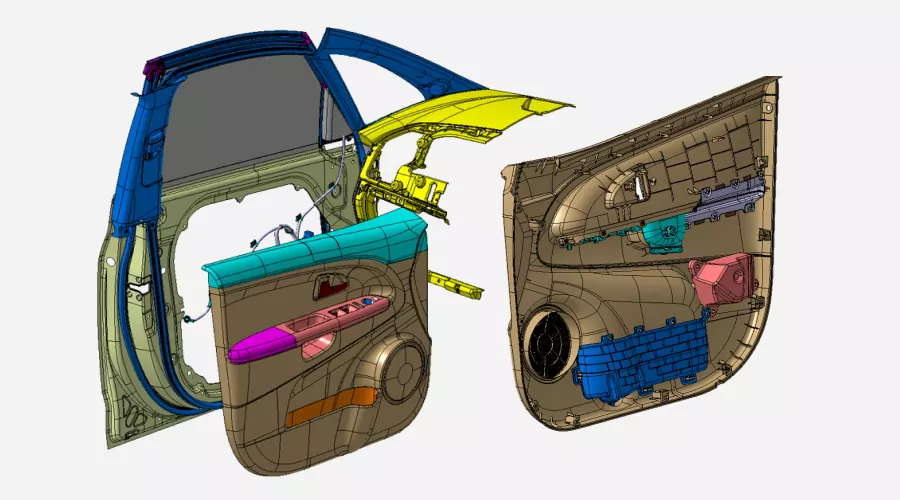 Project - Automotive Plastic Door Trim Design 1 in CATIA V5 or UG-NX