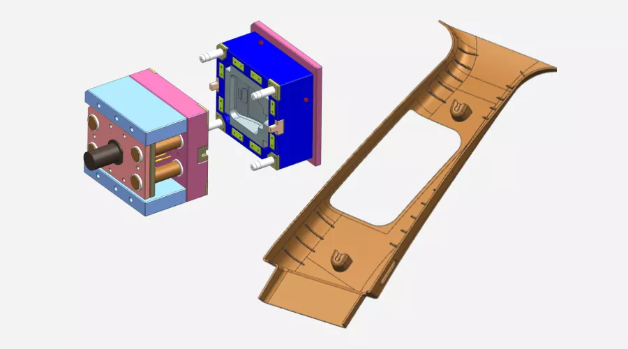 Project - Plastic Injection Mould Design - B-Pillar in CATIA V5 or UG-NX