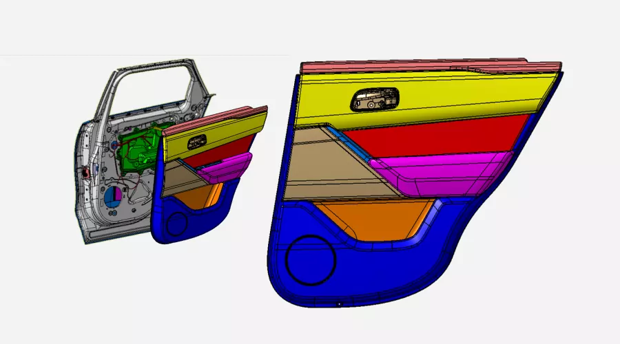 Project - Automotive Plastic Door Trim Design 2 - Catia/NX